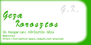 geza korosztos business card