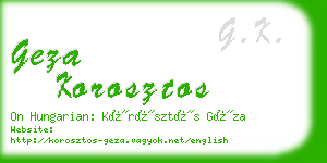 geza korosztos business card